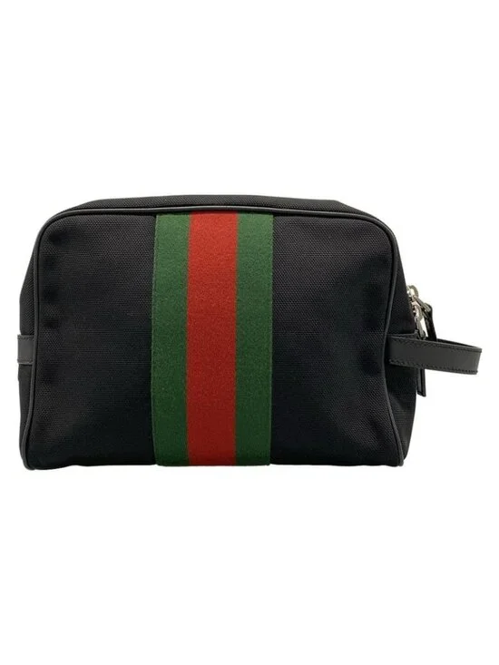 Gucci Second Bag Sherry Black Red Green Leather - Picture 3 of 15